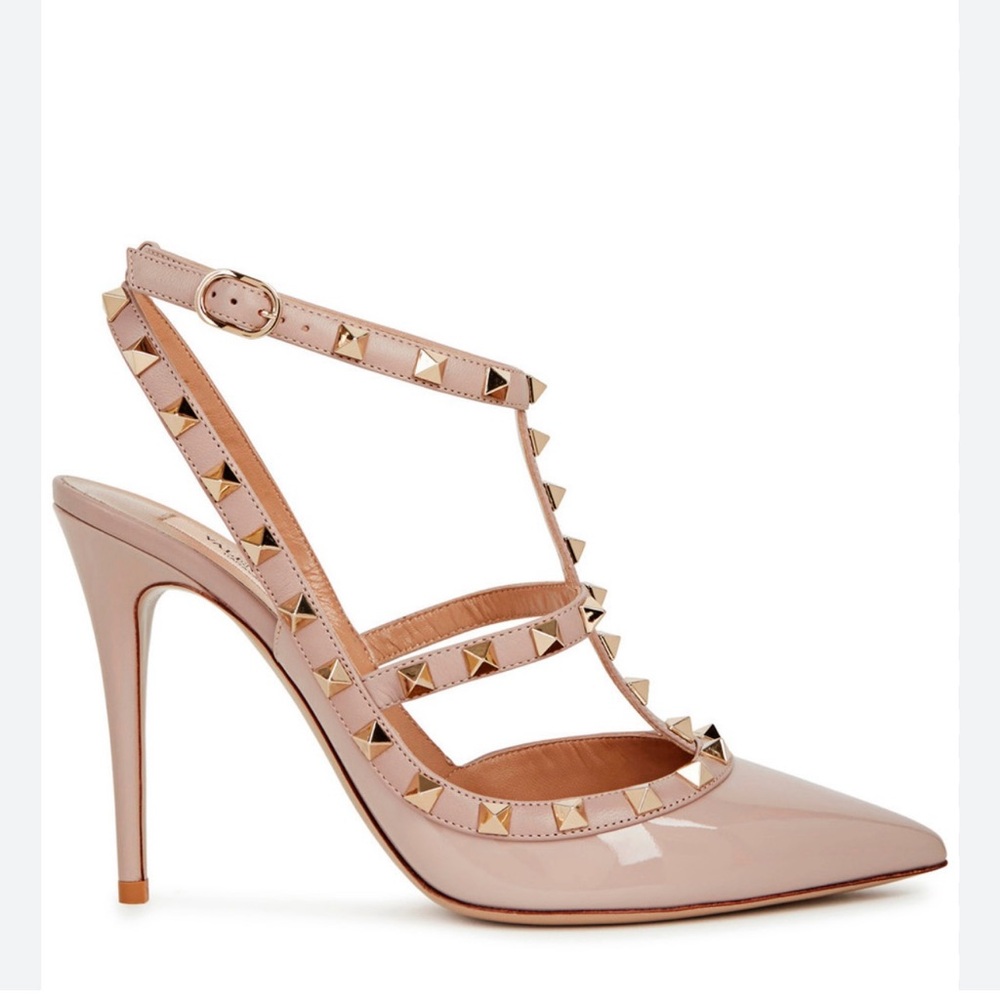 VALENTINO GARAVANI Rockstud 100 patent leather pumps